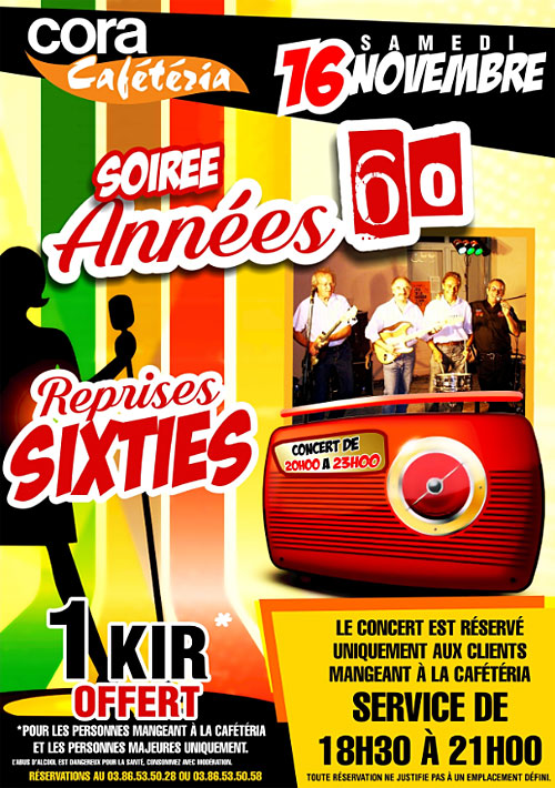 Soirée concert ANNEES 60 (reprises sixties)