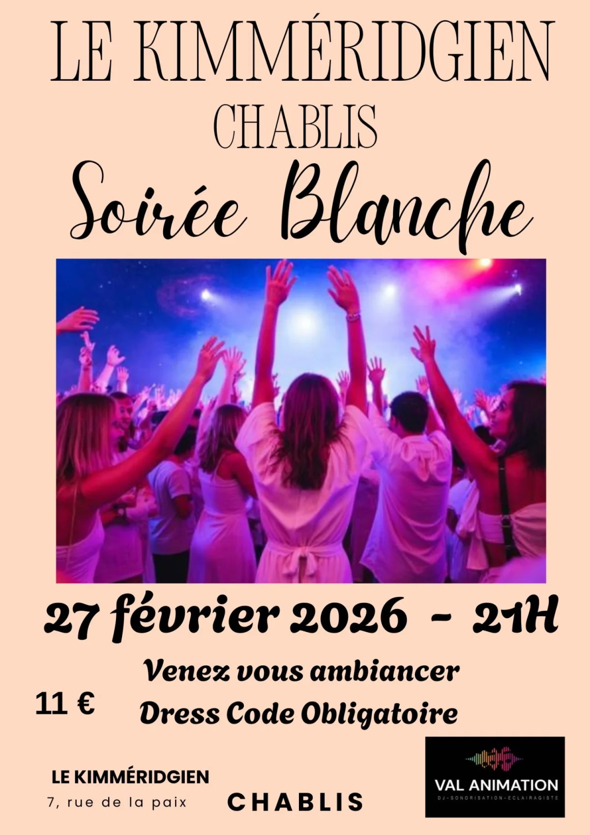 Soirée Blanche – Chablis (Le Kimméridgien) (affiche de l’événement)