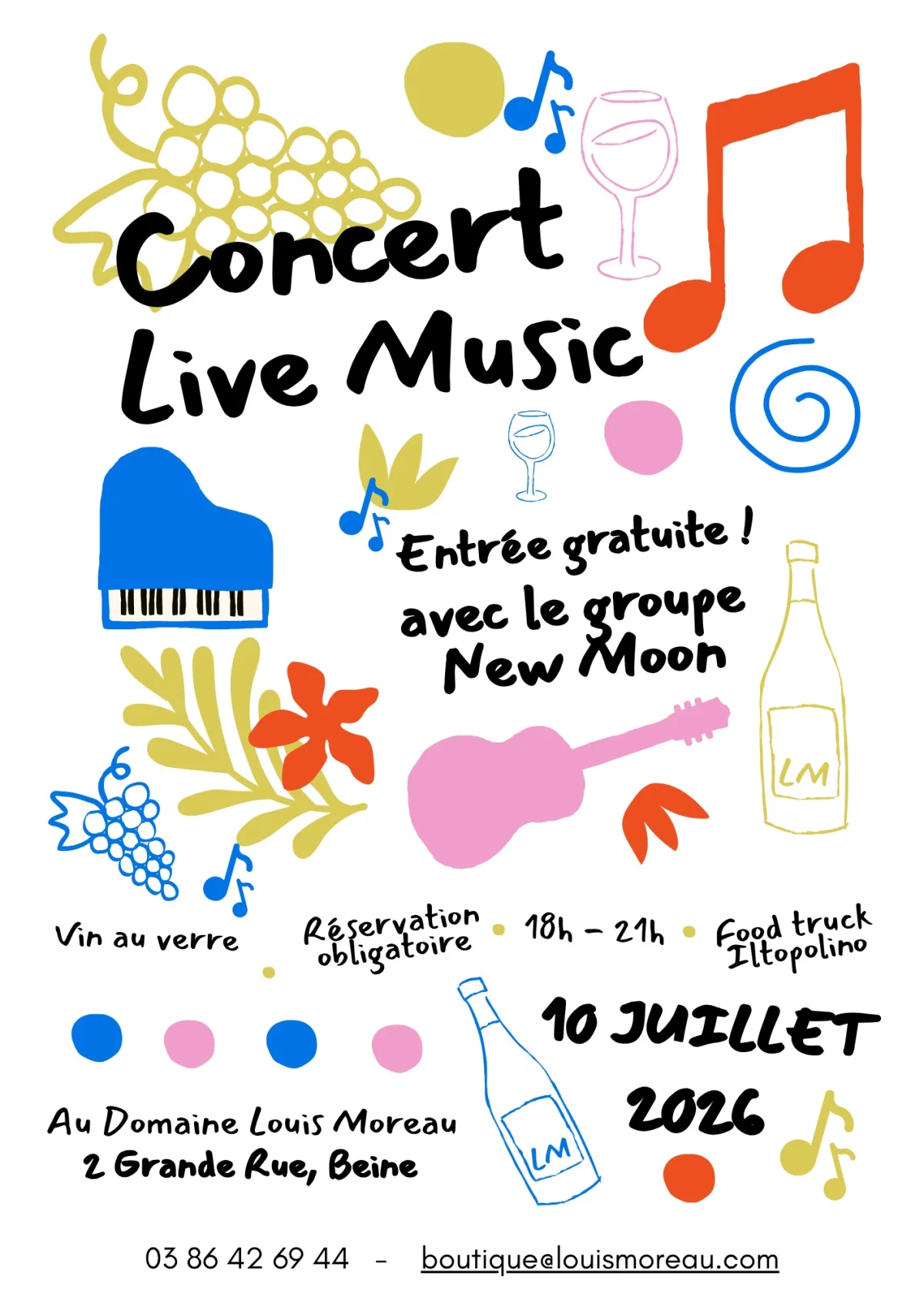 Soirée concert à la boutique du domaine Louis Moreau – Beine (Au Domaine Louis Moreau / 2 Grande Rue) (affiche de l’événement)