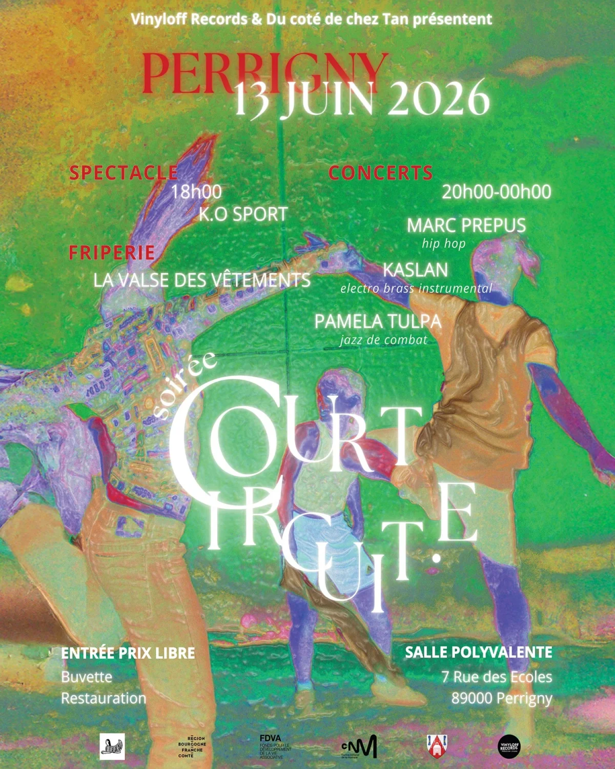 Soirée Court-Circuit.e (artistes régionaux) – Perrigny (Salle Polyvalente) (affiche de l’événement)