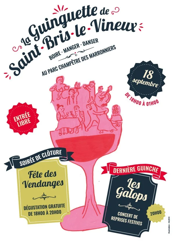 Soirée de clôture : fête des vendanges et concert ! – Saint-Bris-le-Vineux ((La Guinguette - Parc Champêtre des Marronniers)) (affiche de l’événement)