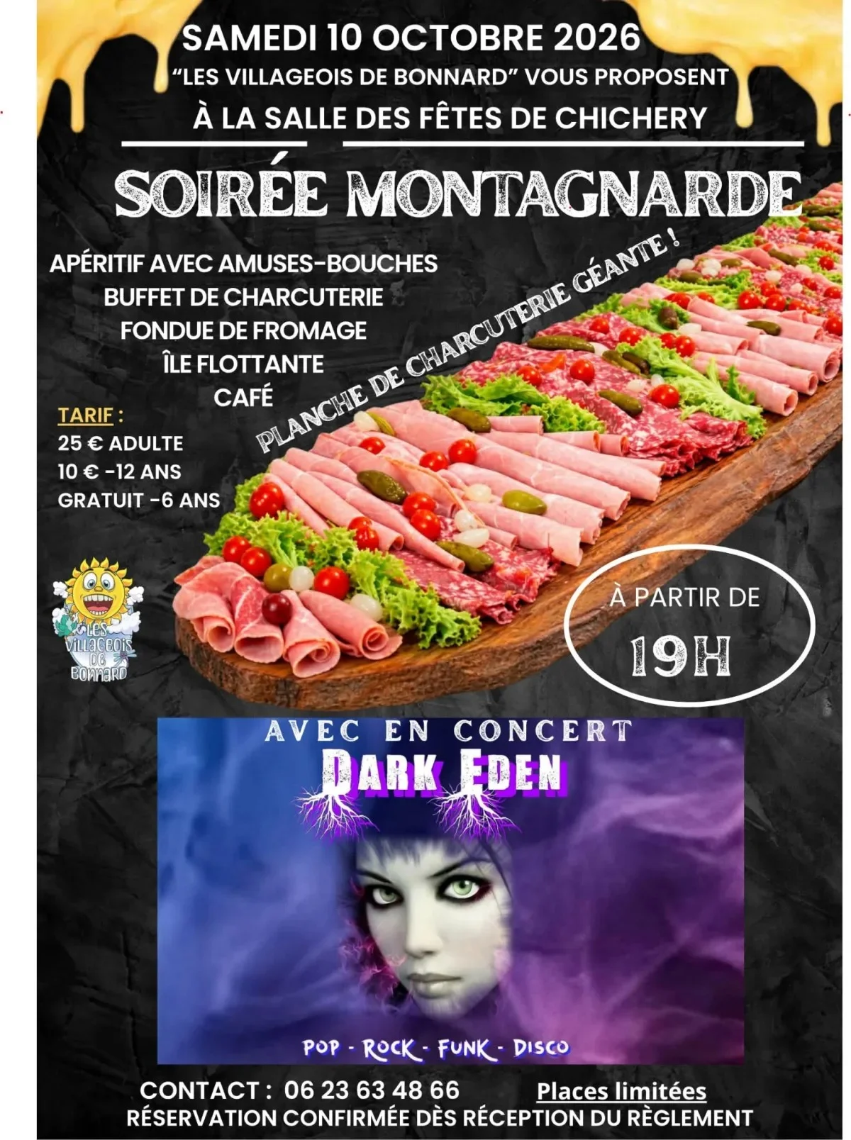 Soirée montagnarde avec Dark Eden – Chichery (Salle des fêtes de Chichery) (affiche de l’événement)