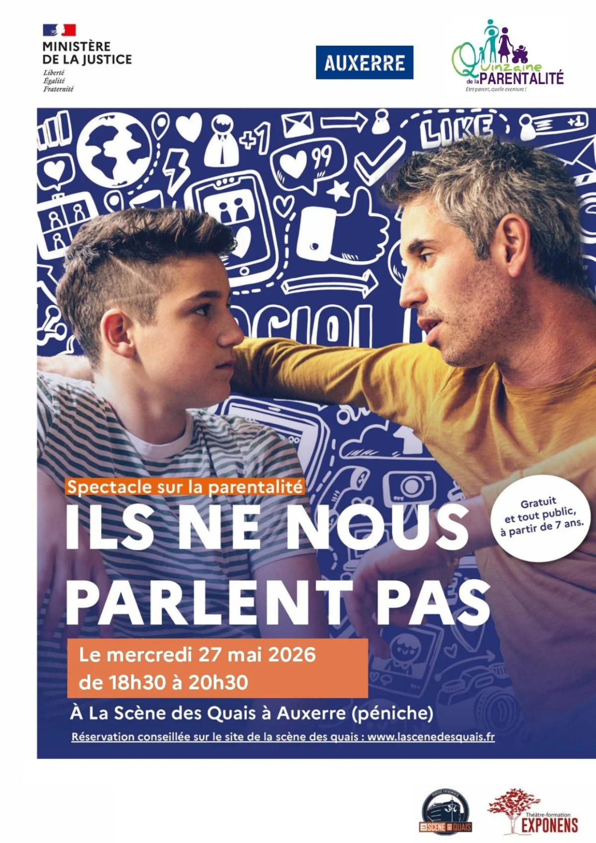 Soirée parentalité – Auxerre (Théâtre La scène des quais) (affiche de l’événement)