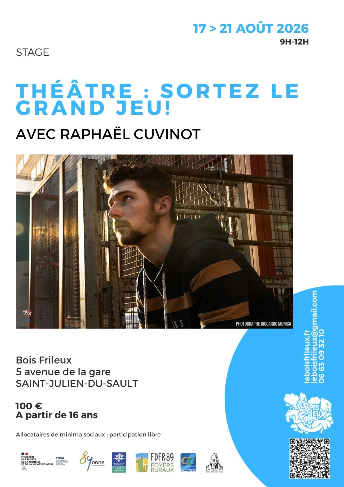 Sortez le grand jeu ! Stage de théâtre. – Saint Julien du Sault (Le Bois Frileux) (affiche de l’événement)