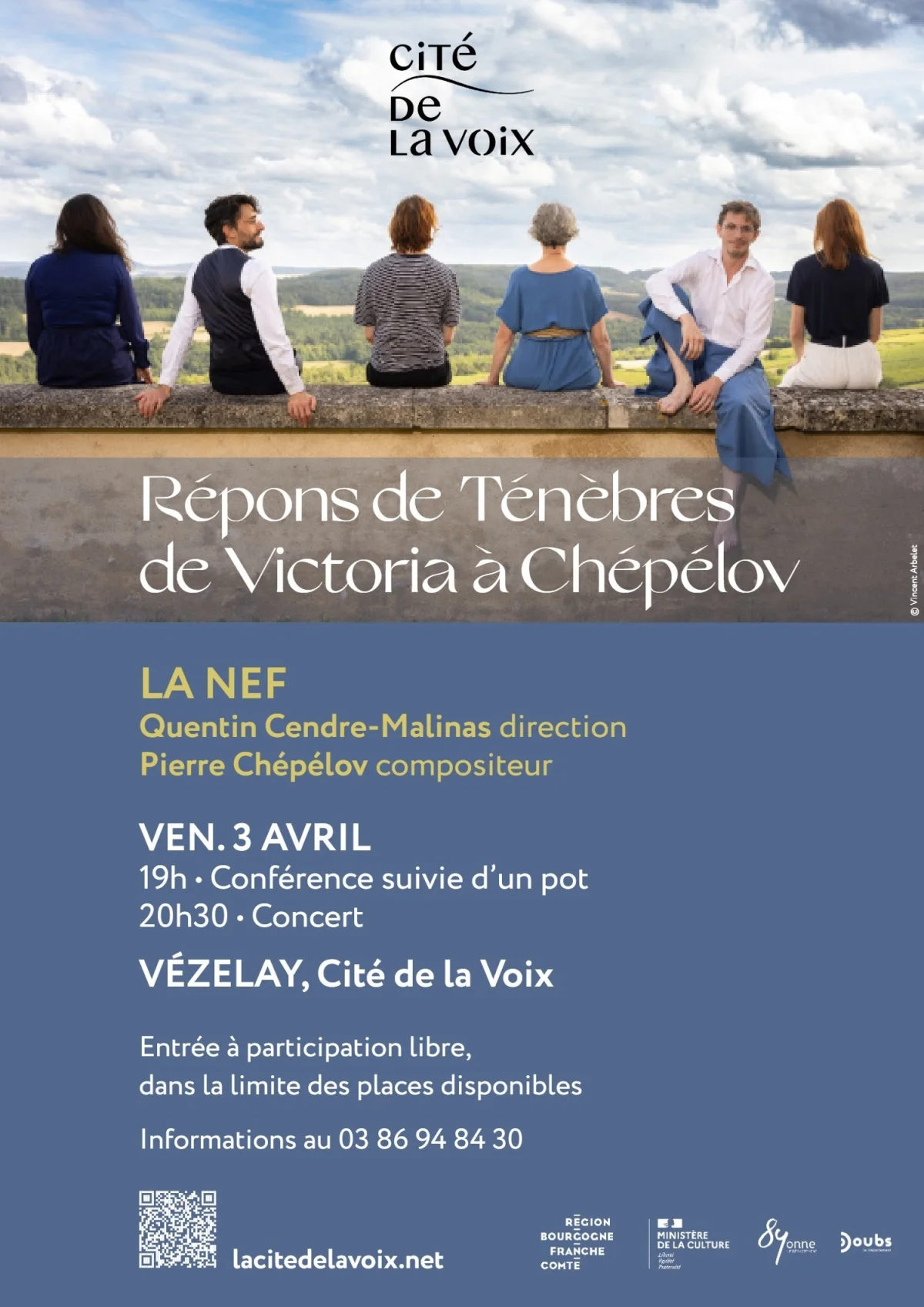 Sortie de résidence - Répons de Ténèbres de Victoria et Chépélov – Vézelay (La Cité de la Voix) (affiche de l’événement)