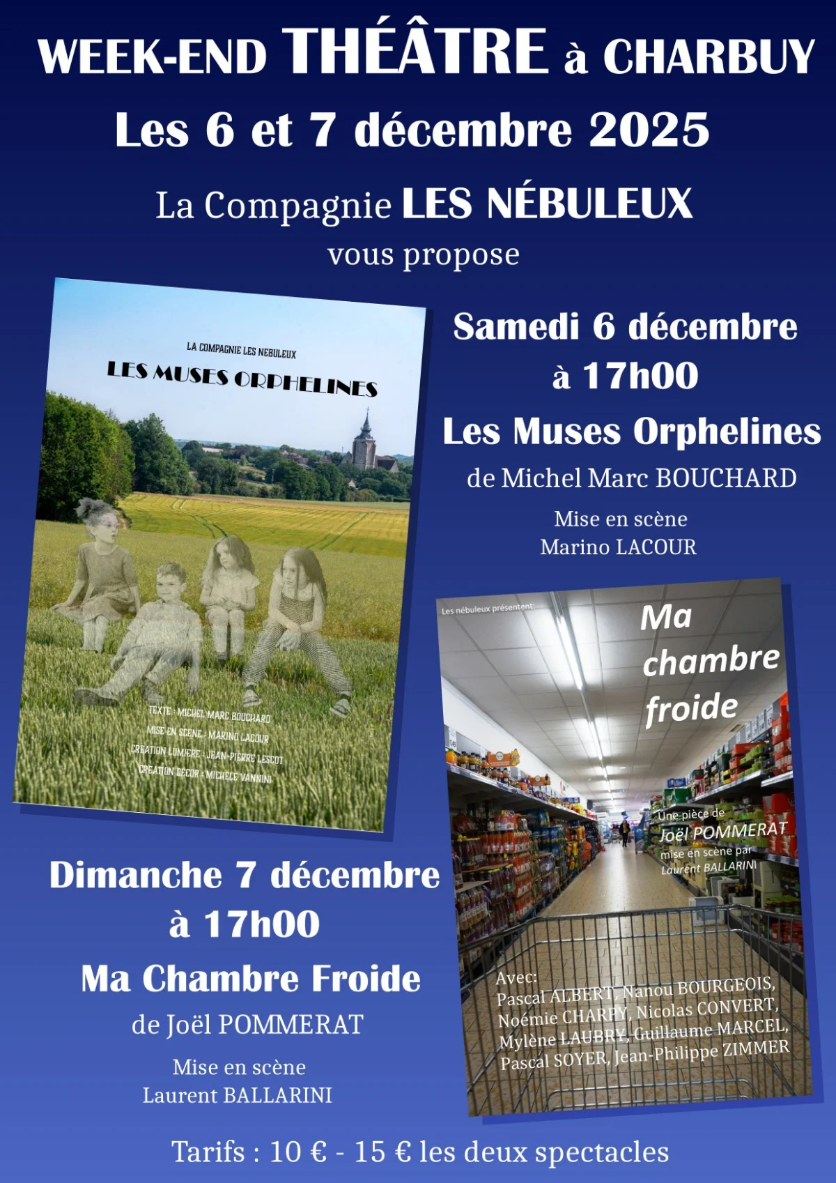 Représentation de : "Les Muses Orphelines" de Michel Marc Bouchard par la Compagnie Les Nébuleux – Charbuy (Foyer communal de Charbuy) (affiche de l’événement)
