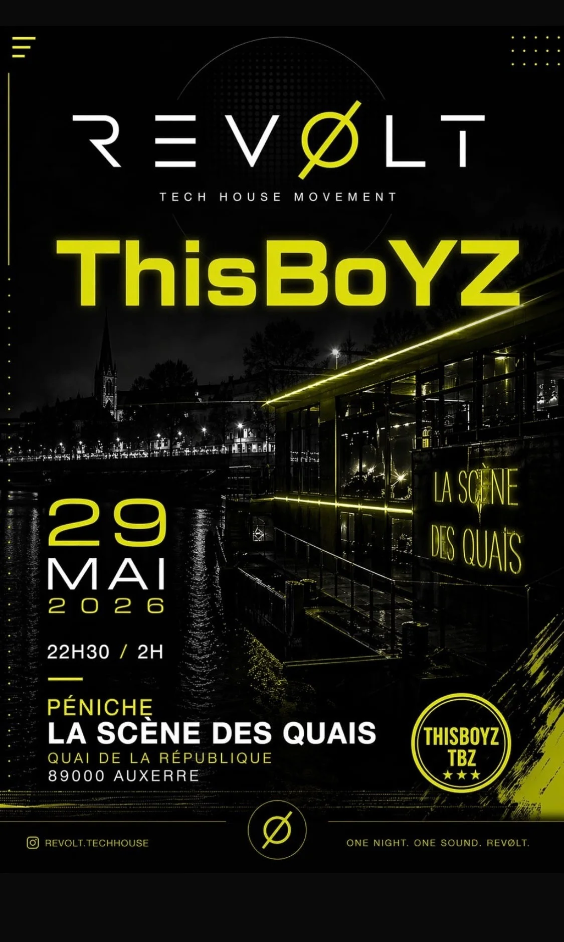 This boyz / 100% House Music & Good Vibes – Auxerre (Théâtre la scène de quais) (affiche de l’événement)