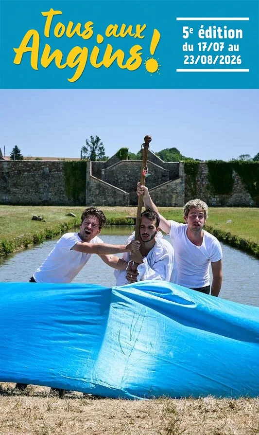 Théâtre : "Odyssée" (Défi théâtral inventif à personnages multiples / Tout public) dans le cadre du festival "Tous aux Angins !" – Tannerre-en-Puisaye (Lieu-dit Les Angins / sous chapiteau) (affiche de l’événement)