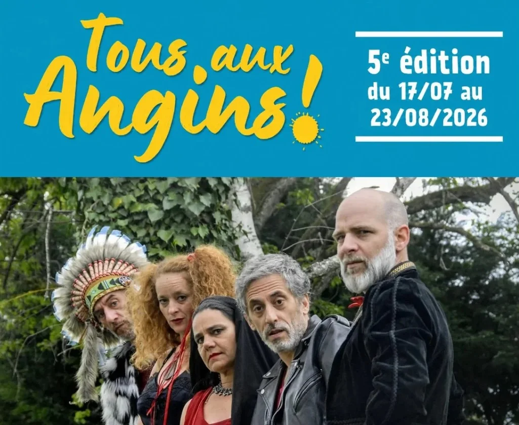 Théâtre : "La Tragibile d'Andromaque" (La tragédie revisitée en mode burlesque / Tout public) dans le cadre du festival "Tous aux Angins !" – Tannerre-en-Puisaye (Lieu-dit Les Angins / sous chapiteau) (affiche de l’événement)