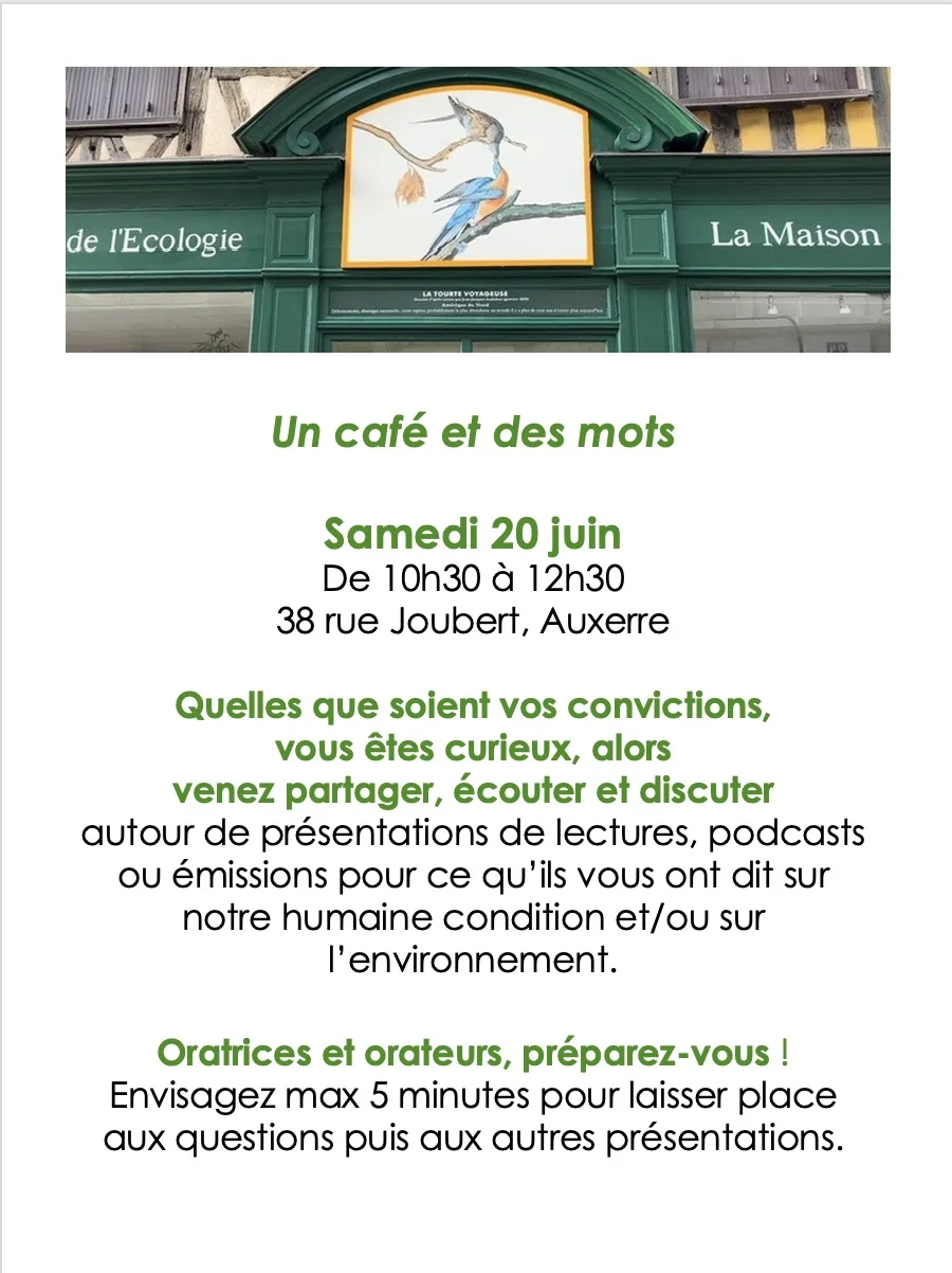 Un café et des mots – Auxerre (38 rue Joubert, Auxerre) (affiche de l’événement)