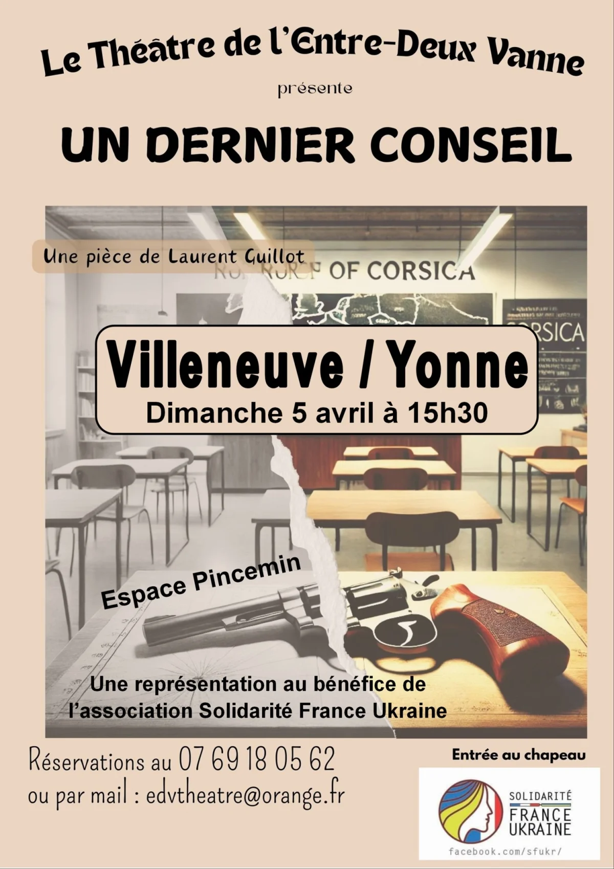 Théâtre : "Un dernier conseil" avec le Théâtre de l'Entre-Deux Vanne (Texte et mise en scène de Laurent Guillot) – Villeneuve sur Yonne (Espace Pincemin) (affiche de l’événement)