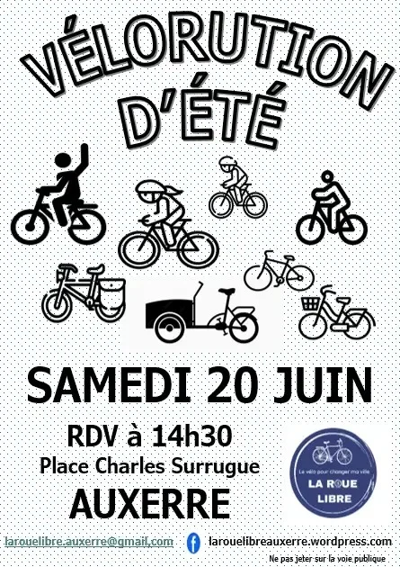 Vélorution d'été – Auxerre (Départ place Charles Surugue) (affiche de l’événement)