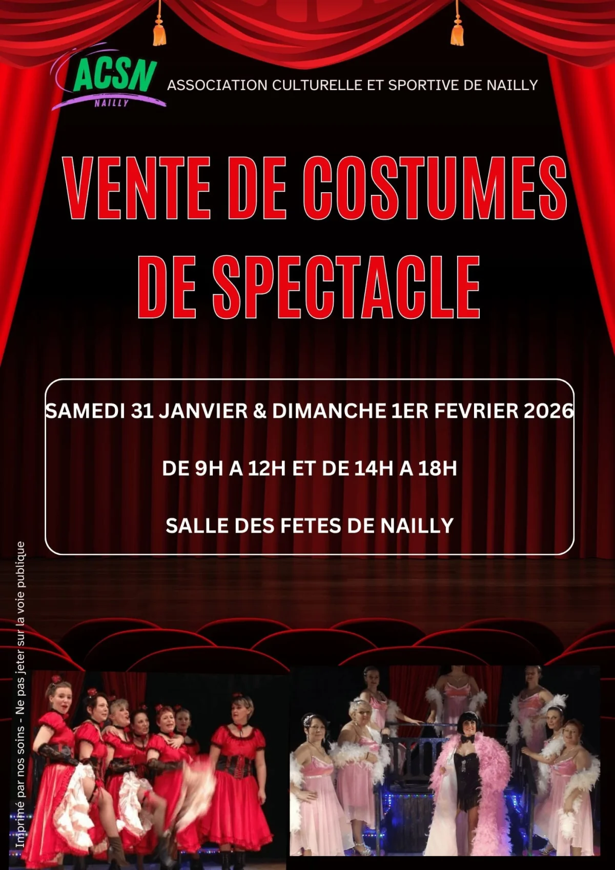 Vente de costumes théâtraux – Nailly (Salle des Fêtes de Nailly) (affiche de l’événement)