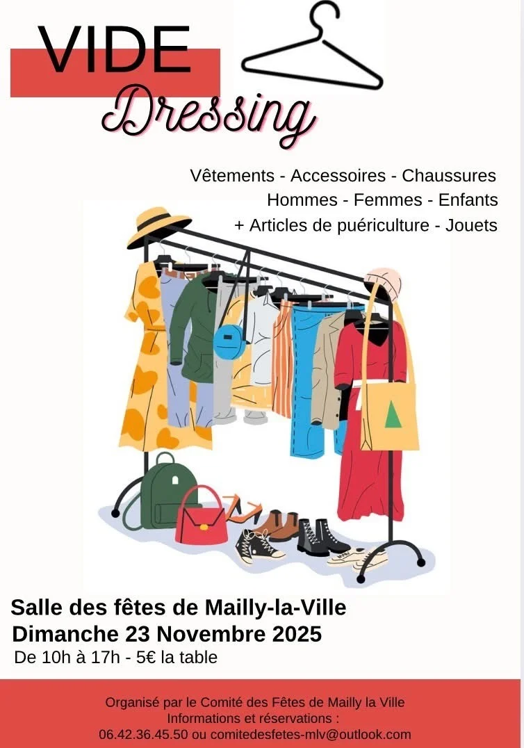 Vide dressing - Jouets et puériculture – Mailly la Ville (Salle des fêtes) (affiche de l’événement)