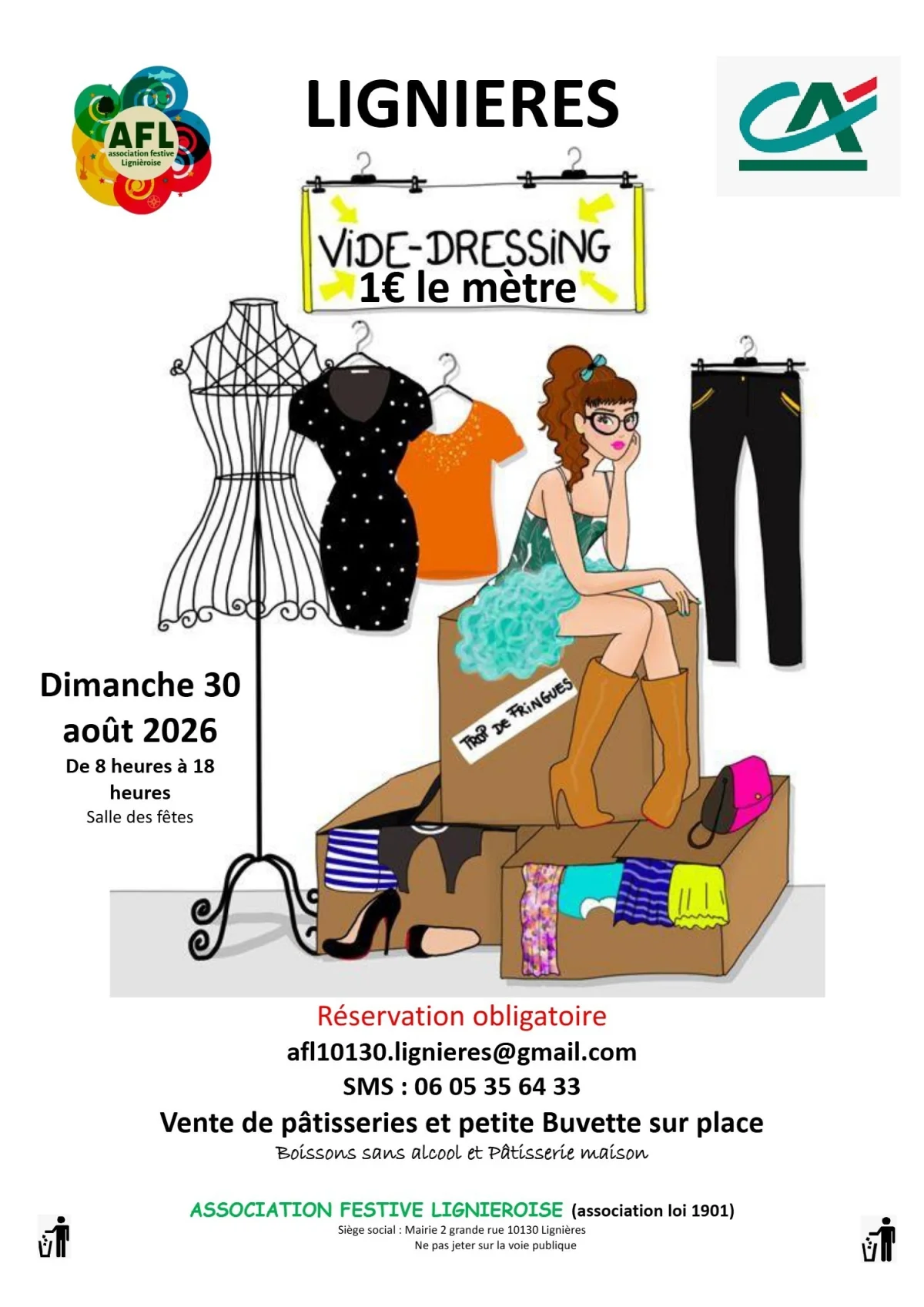 Vide dressing – Lignières / Aube (salle des fete du village) (affiche de l’événement)