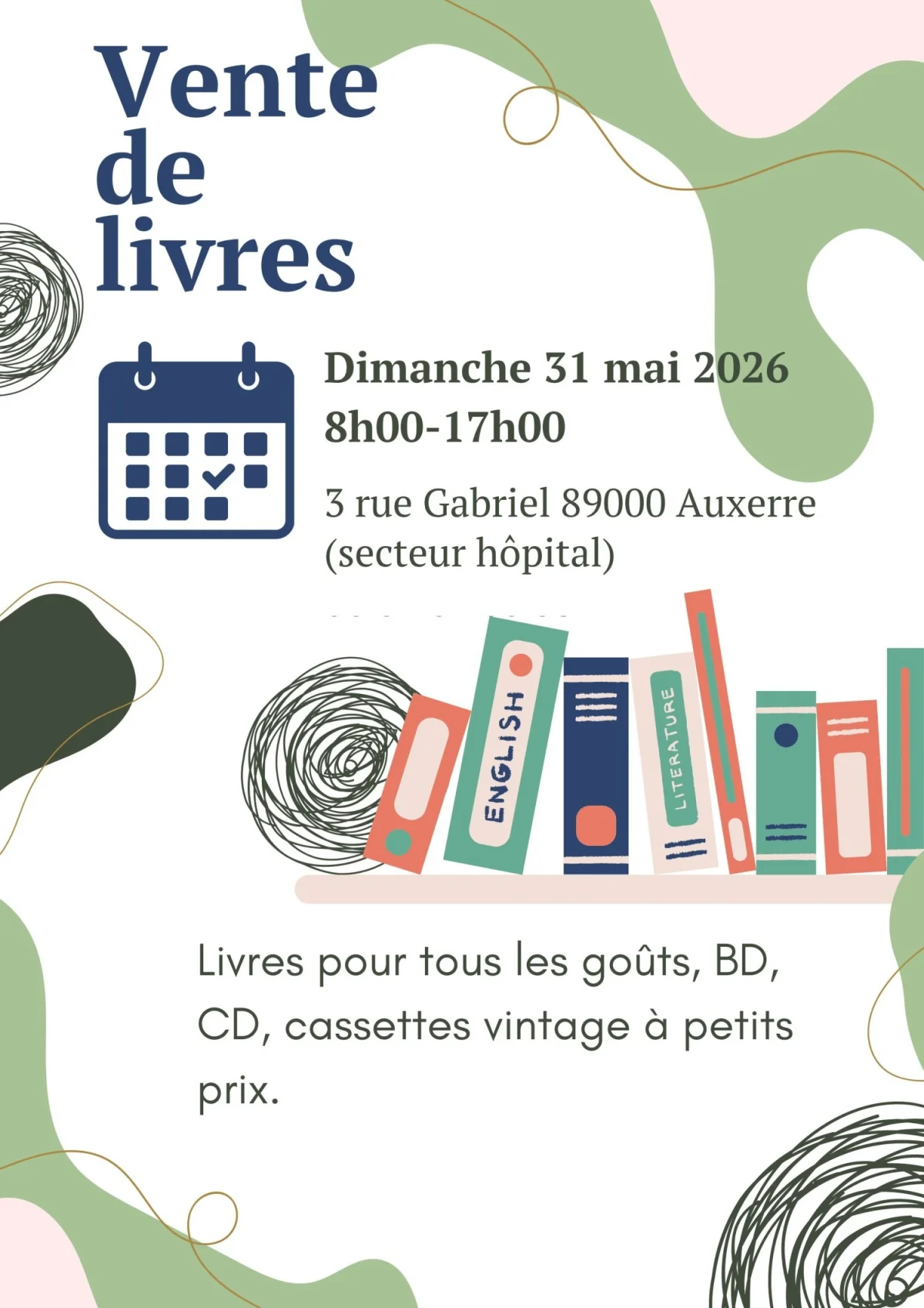 Vide Garage - spécial livres / Des centaines de livres à petits prix / Polars, BD, arts, culture, cuisine... – Auxerre (3 Rue Gabriel) (affiche de l’événement)