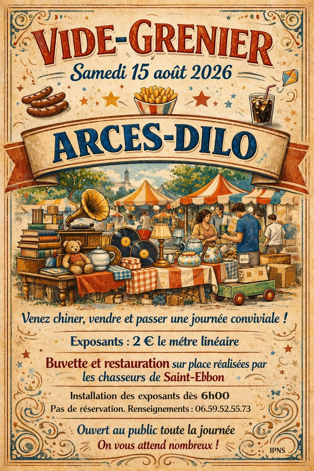 Vide grenier – Arces-Dilo (Rue des promenades) (affiche de l’événement)