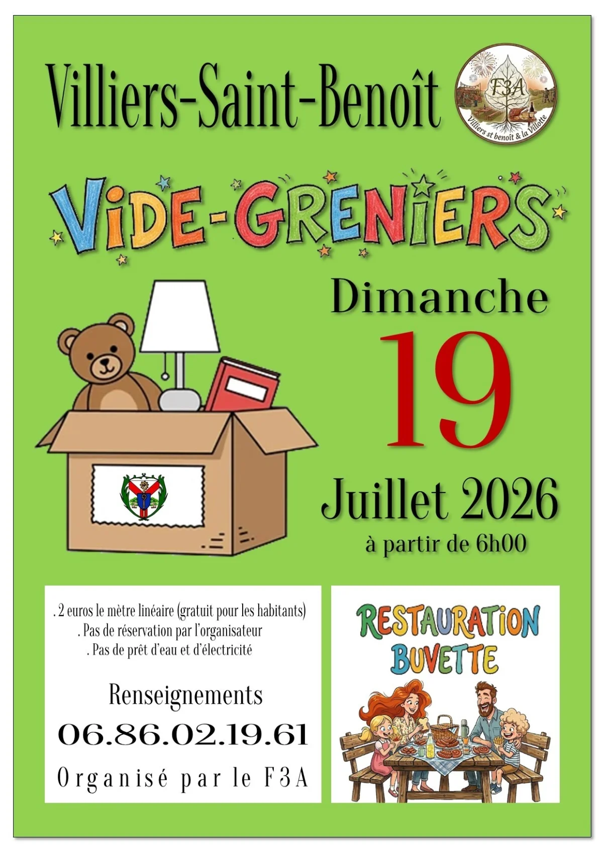 Vide grenier de Villiers Saint Benoit – Villiers Saint Benoit (Pâtis) (affiche de l’événement)