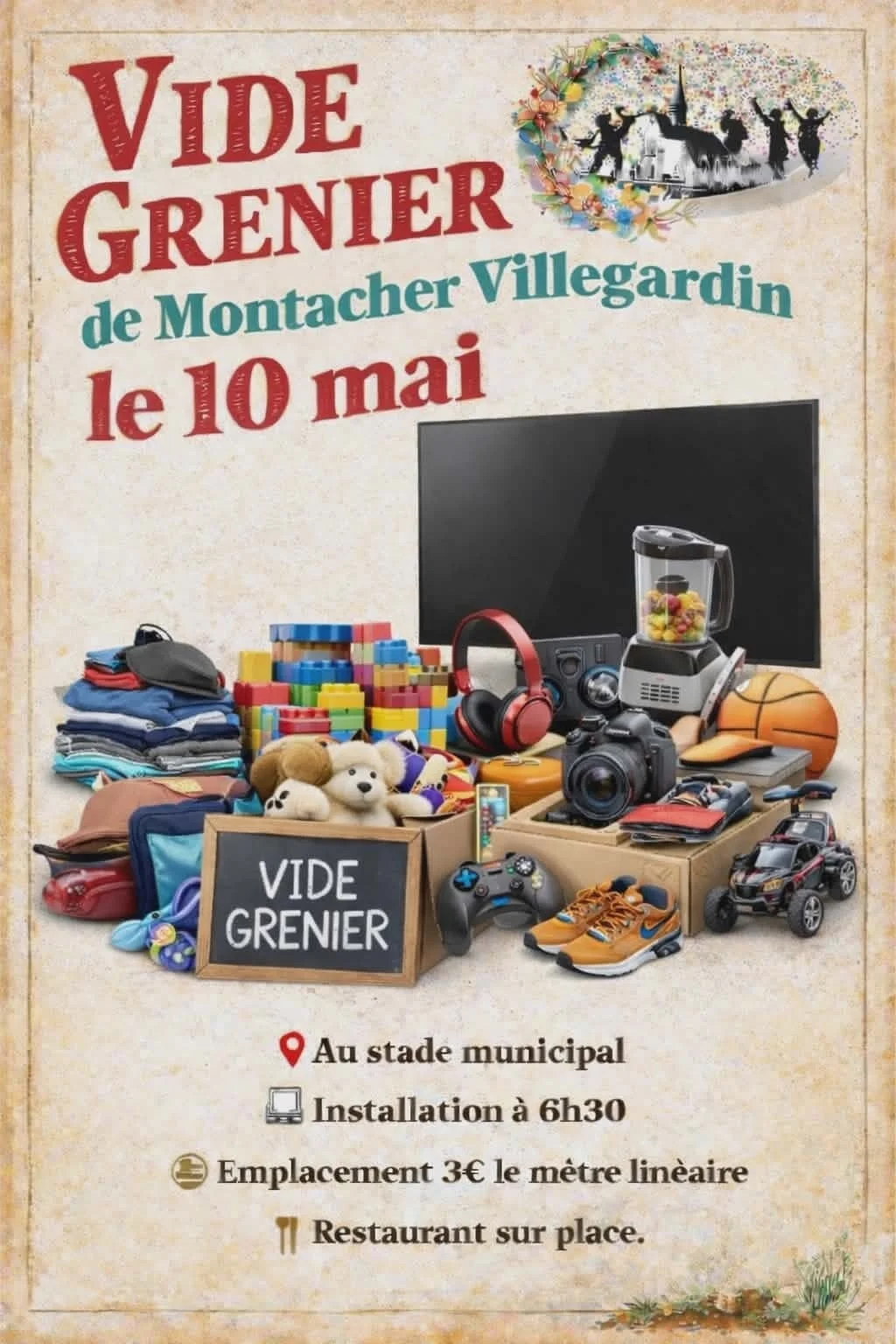 Vide grenier – Montacher-Villegardin (stade) (affiche de l’événement)