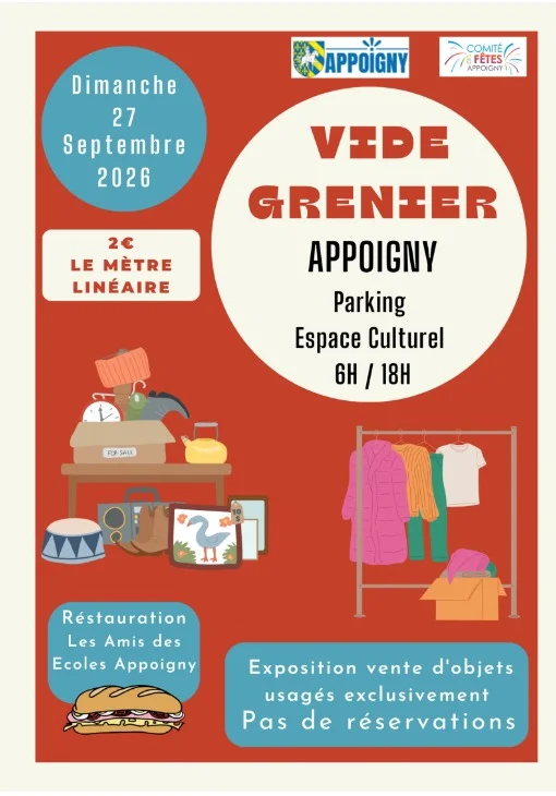 Vide grenier – Appoigny (parking de l'espace culturel) (affiche de l’événement)