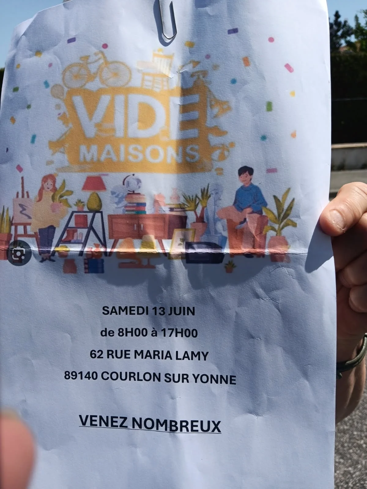 Vide maison – Courlon sur Yonne (62 rue Maria Lamy) (affiche de l’événement)