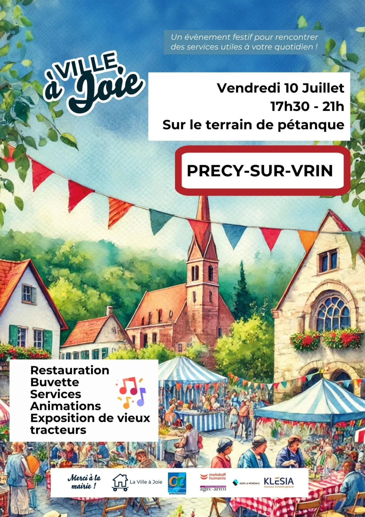 Ville à Joie à Précy-Sur-Vrin – Précy-sur-Vrin (Sur le terrain de pétanque) (affiche de l’événement)