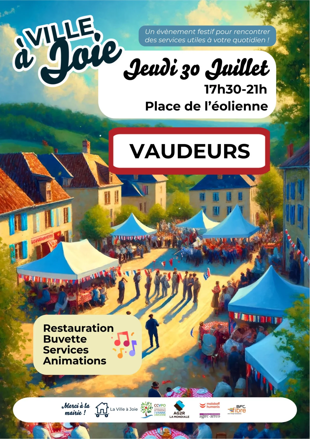 Ville à Joie à Vaudeurs – Vaudeurs (Place de l'éolienne) (affiche de l’événement)