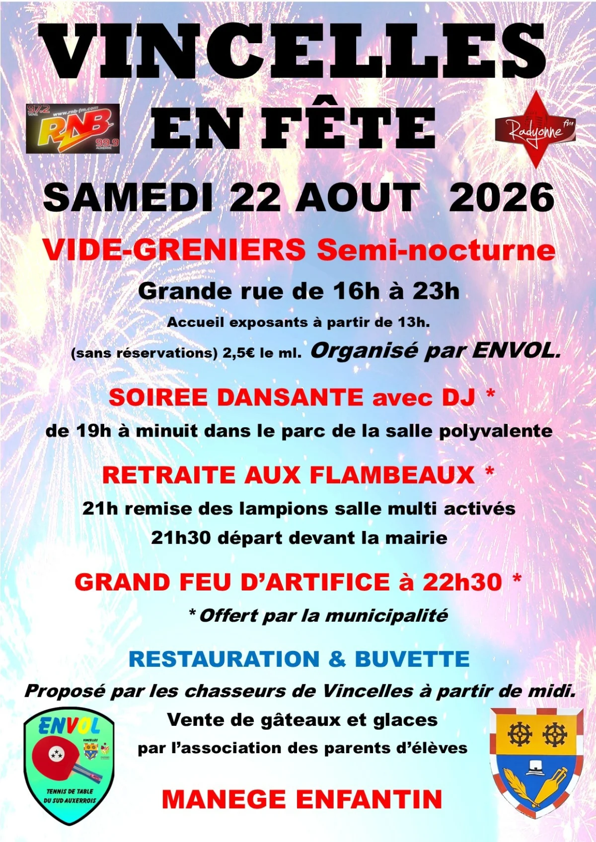 Vincelles en fête – Vincelles (Grande rue, arboretum) (affiche de l’événement)