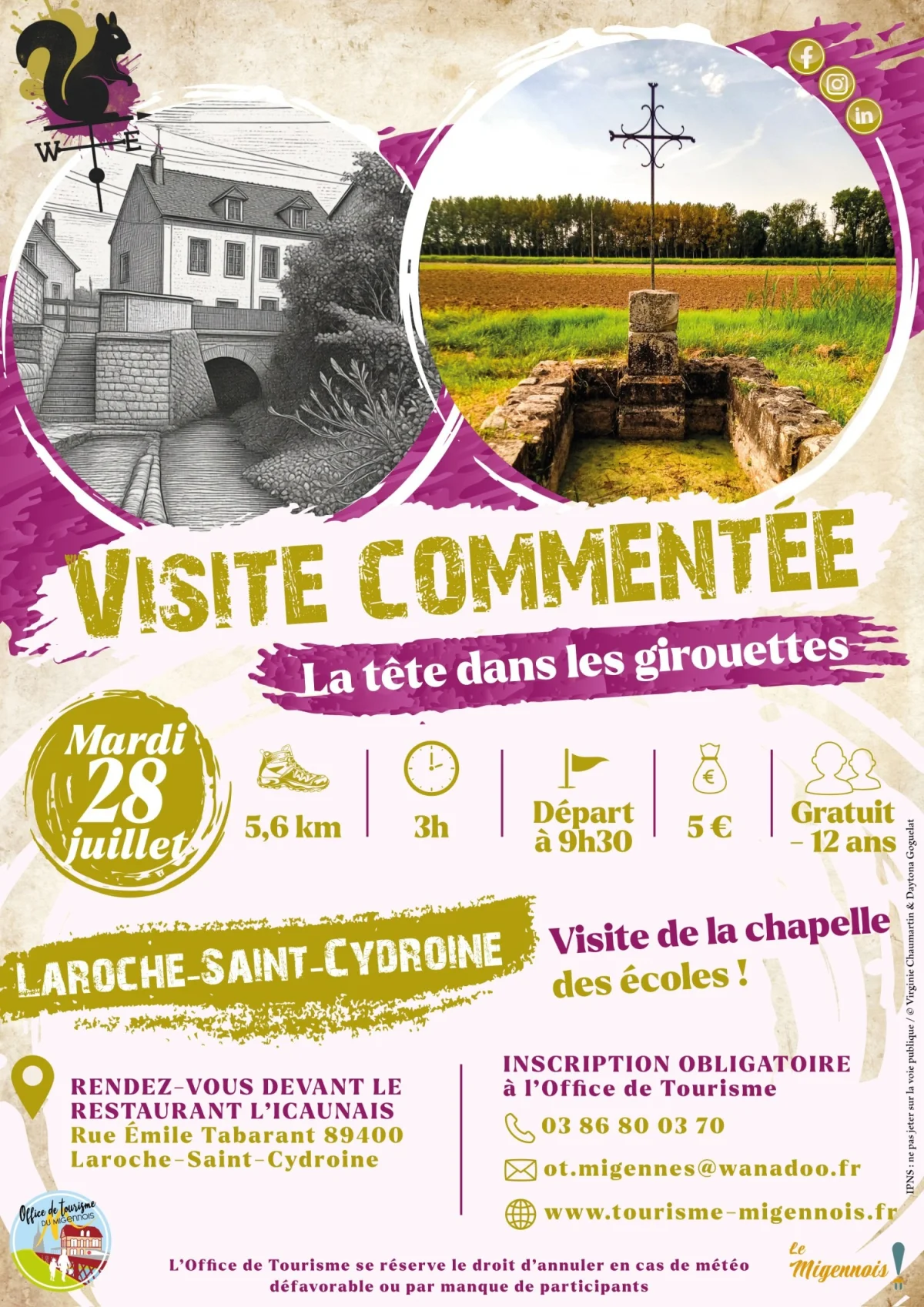 Visite commentée - La Tête dans les girouettes – Laroche-Saint-Cydroine (Laroche-Saint-Cydroine) (affiche de l’événement)