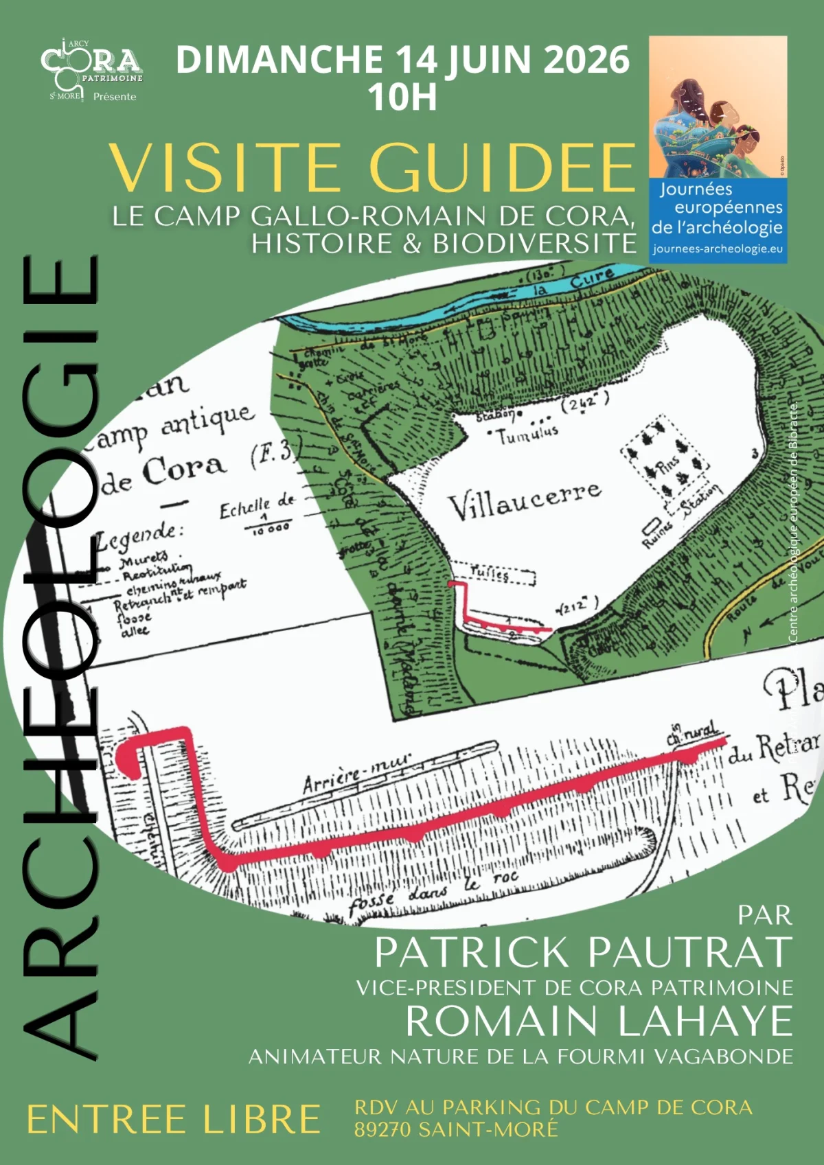 Visite guidée Histoire & Nature au Camp de Cora – Saint Moré (Camp de Cora Villaucerre, 89270 Saint-Moré) (affiche de l’événement)